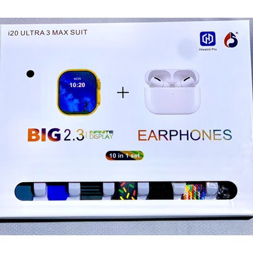 product_image_name-Generic-Big 2.3 Infinite Display Ultra Max Smartwatch With Earpods Pro - Black-3