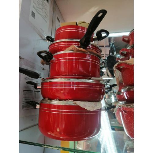 product_image_name-Generic-17 Pieces Non Stick Saucepans Cookware Pots With Cutlery And Frying Pan -Red -2