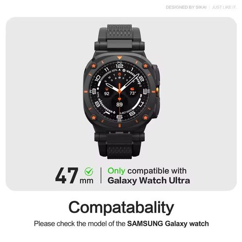product_image_name-Generic-Silicone Band Strap for Samsung Galaxy Watch Ultra 47mm ( STRAP&CASE - NO WATCH INCLUDED!!!!- Black -2