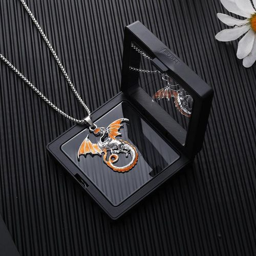 product_image_name-Fashion-Luminous Flame Dragon Necklace Male Luminous Dragon Pendant Trendy Male Couple Sweater Chain Accessory-2