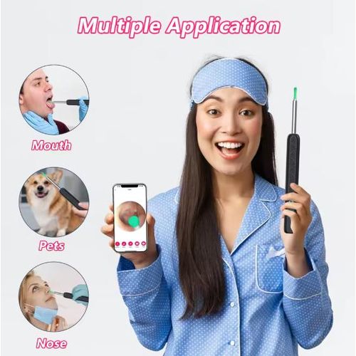 product_image_name-Generic-Ear Wax Removal with Ear Spoons, 1080P HD Camera, Bluetooth, WiFi- Visual Ear Cleaner Otoscope for iPhone & Android (Black)-5