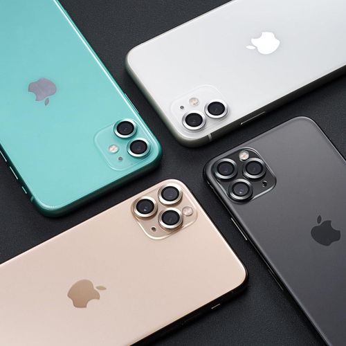 product_image_name-Generic-IPhone 11 12 13 14 Mini Pro Max Camera Lens Protector, Premium Tempered Glass Aluminum Rim Camera Lens Screen Protector-Black-7