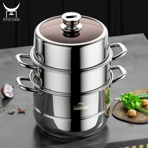 product_image_name-Generic-3-tier stainless steel food steamer,-1