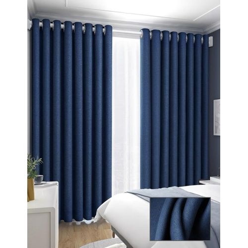 product_image_name-Generic-3 Metres (2pcs) A pair of dark blue sliding patio door or window Curtains.-1