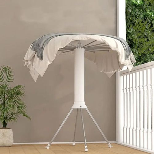 product_image_name-Generic-Tripod Clothes Drying Rack With Wheels- White -2
