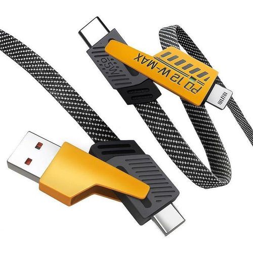 product_image_name-Generic- 4 in 1 PD 65W Fast Charging USB Cable Aluminum Alloy Type C to USB C Cable for iPhone, Android-1