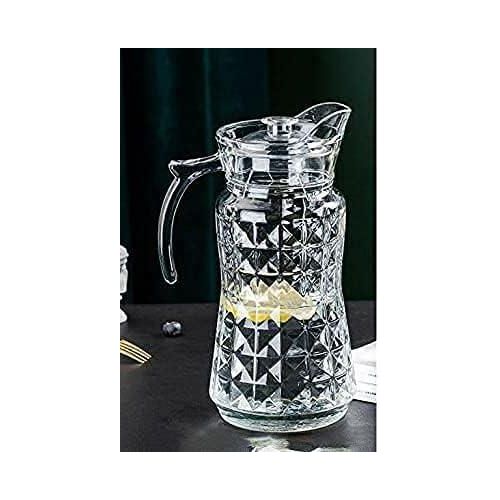 product_image_name-Generic-1.8L Glass Water Jug with Air Tight Plastic Lid and Handle Transparent Pitcher for Serve Water, Milk, Juice, Beverages-4