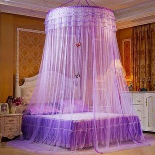 Shop Round Hanging Mosquito Net - Purple
