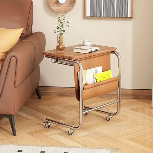 product_image_name-Generic-Side Table With Metalic Stands And Wheels (Not Assembled)- Multicolor -1