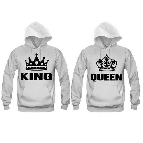 white king and queen hoodies