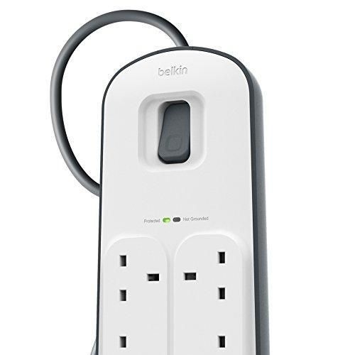 product_image_name-Generic- Belkin Bsv604 6 Way/6 Plug 2M Surge Protection Extension Lead Strip with 2 X 2.4 Amp Shared USB Charging Port -4