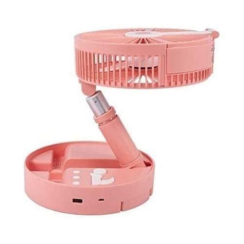 product_image_name-Generic-Wireless Portable Folding USB Rechargeable Telescopic Remote Fan- Pink & White.-7