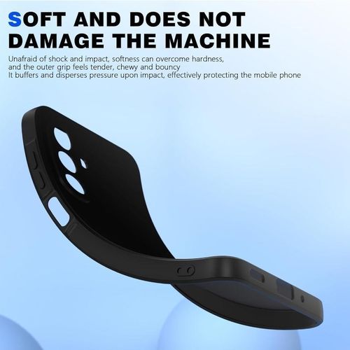 product_image_name-Samsung-Galaxy A05s Silcone Case with Free Tempered glasss Protector, Flexible Soft Silicone Anti-Scratch Shockproof Phone Cover-2