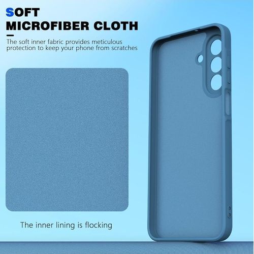 product_image_name-Samsung-Galaxy A05s Silcone Case with Free Tempered glasss Protector, Flexible Soft Silicone Anti-Scratch Shockproof Phone Cover-4