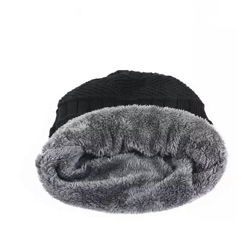 product_image_name-Fashion-Men Winter Hat Scarf Set Male  Fleece Knitted Cap With Neck Warmer Balaclava-7