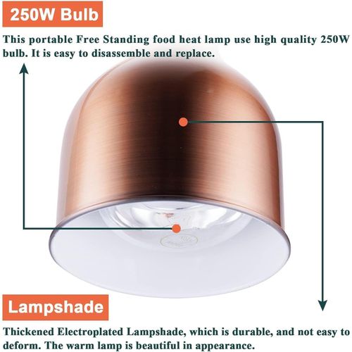 product_image_name-Generic-Infrared Heat Free Standing Food Warming Lamp, Commercial Buffet Food Heating Lamp, 360°, 250W Bulb, Switch Control  Heavy Base, Fast Heat Dissipation Catering Food Heating Lamp For  Hotel Kitchen - Multicolor-6