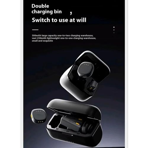 product_image_name-Generic-Professional Dual Wireless Microphone SX27 with magnetic clips, Noise Cancellation, for iPhone & Type-C, Perfect for Live Streaming & Video Recording with a Portable Charging Case-2