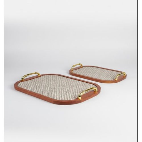product_image_name-Generic-Elegant Wooden Serving Tray with Woven Base & Gold Handles – Large / Small-1