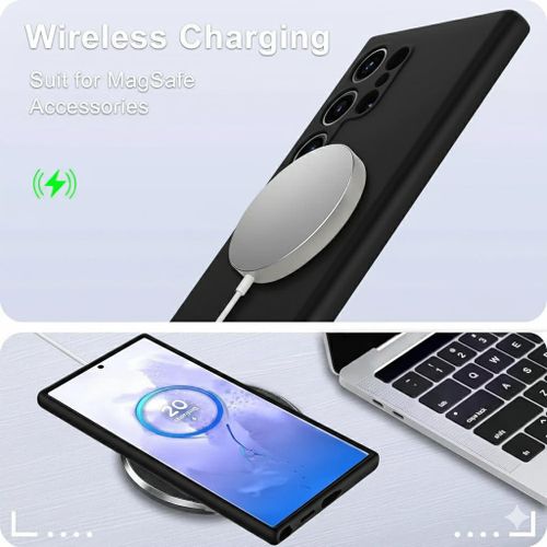 product_image_name-Samsung-Galaxy S23 Ultra Silcone Case with Free Tempered Glass Protector, Flexible Soft Silicone Anti-Scratch Shockproof Phone Cover S23ultra-2