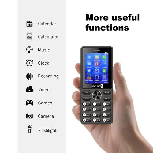 product_image_name-Koruima-K201 Button Mobile Phones 2.4" 1800mAh Dual LED Super Bright  Soft Key Dual Sim Wireless FM Radio Keypad Phones Black-2
