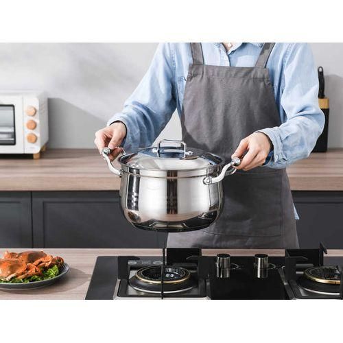 product_image_name-Generic-10 PC 22, 24, 26,28,30CM Stainless Steel Saucepans Cooking Pots- Silver.-3