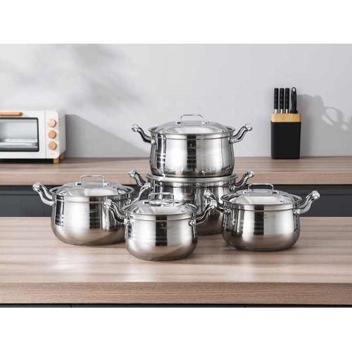 product_image_name-Generic-10 PC 22, 24, 26,28,30CM Stainless Steel Saucepans Cooking Pots- Silver.-5