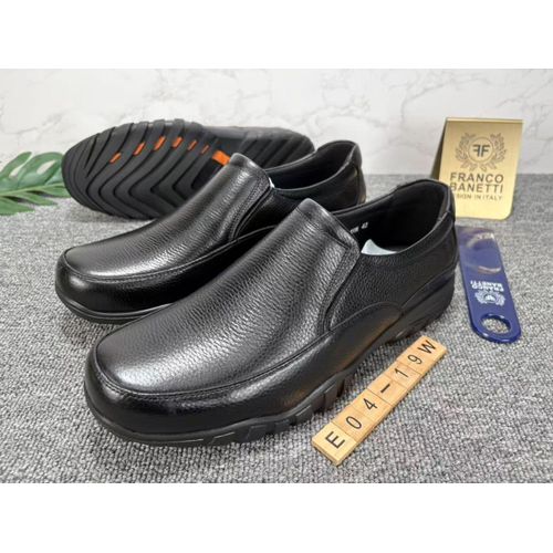 product_image_name-Fashion-Franco Benetti Leather Slip-On Shoes for Men, Casual Comfort - Black-1