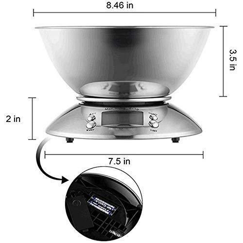 product_image_name-Sonifer-Digital Kitchen Scales Food Scale Kitchen Electronic Scales, Environmentally Friendly Natural Bamboo Board Suitable For Family Kitchen Living Room Multifunction 5Kg- Silver-8