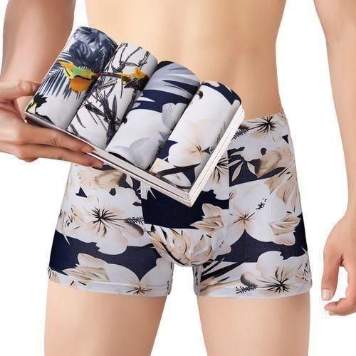 product_image_name-Original-Berrykey 4Pcs Men's Underwear Breathable Stretch Cotton Boxer Briefs-3