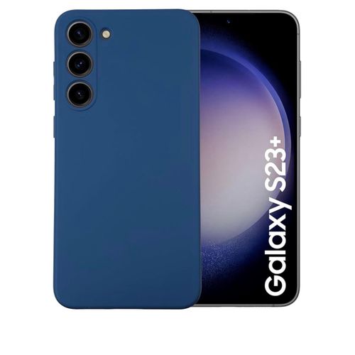 product_image_name-Generic-Samsung Galaxy S23 Plus/S23+ Case Liquid Silicone, Skin Touch Gel Rubber Case with Soft Microfiber Lining, Cute Slim Full Camera Protection Phone Cover 6.6 Inch, Blue -1