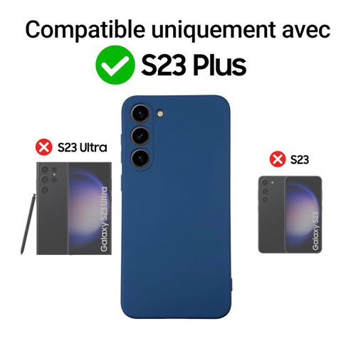 product_image_name-Generic-Samsung Galaxy S23 Plus/S23+ Case Liquid Silicone, Skin Touch Gel Rubber Case with Soft Microfiber Lining, Cute Slim Full Camera Protection Phone Cover 6.6 Inch, Blue -2