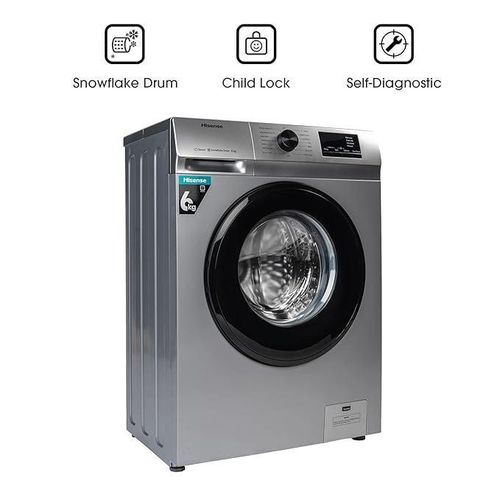 product_image_name-Hisense-6Kg Fully Automatic Front Loading Washing Machine With Steam Wash And Built in Heater - Silver..-1