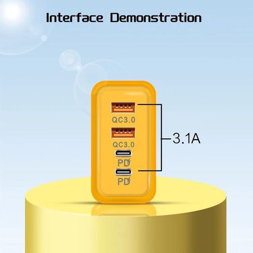 product_image_name-Generic-120W 4 Ports Fast Charger Adapter with 6A Type C Cable Wall Charger USB C3.0 & USB-A 3.0 GaN Charging Station for iPhone 17,16,15,14, Samsung, Xiaomi, Android, Laptops(Without box) -5