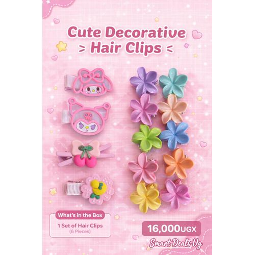 product_image_name-Generic Xim-Cute Decorative Hair Clips Set 12 pcs Mixed designs & colours Colorful Kids Hair Accessories (Multi Design) GIFT IDEA-1