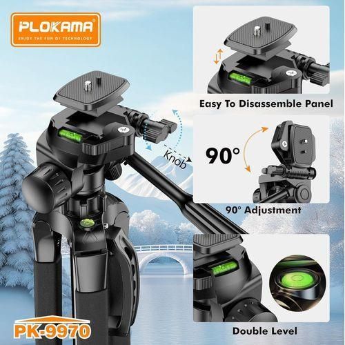 product_image_name-PLOKAMA-PK-9970 – 180CM Tall, 360° Rotating Tripod with Bluetooth Remote, Phone Holder & Carry Bag – Compatible with DSLR, iPhone, Android-7