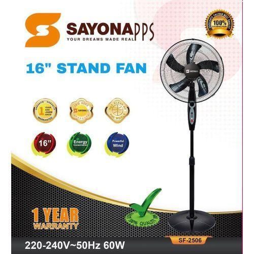 product_image_name-Original- Floor Standing Fan Adjustable Electric Stand Fan SF 2506 - Black-2