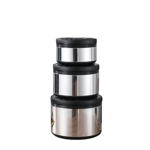 product_image_name-Generic-3 Piece Double Wall Stainless Steel Food Storage Container With Handle Airtight Food Storage Container Preservation Box Case Lunch Box Hot Pots-2