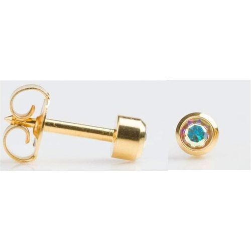 product_image_name-Generix-Studex Ear Piercing April Birthstone Large Gold Plated Stud Earrings 5mm Bezel-1