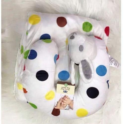 product_image_name-Generic-Warm Heavy Super Soft Baby Shawl Baby Receiver With Pillow - White & Dotts-2