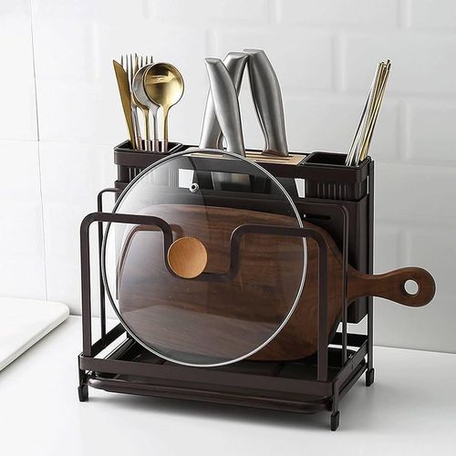product_image_name-Generic-Kitchen Desktop Storage Rack Knife Block Cutting Board Chopper Holder with Rack Knife Block Cutting Board Organizer Cutlery Organizer in Drawer Knife Storage Cutting Board Holder Cutlery Organizer-1