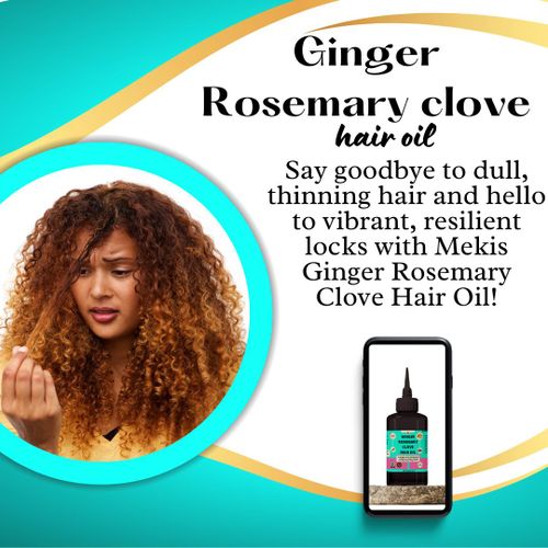 product_image_name-Mekis-Ginger Rosemary Clove Hair Oil - Encourage new hair follicle growth, Strengthens strands, Reducing thinning and promoting volume.-3