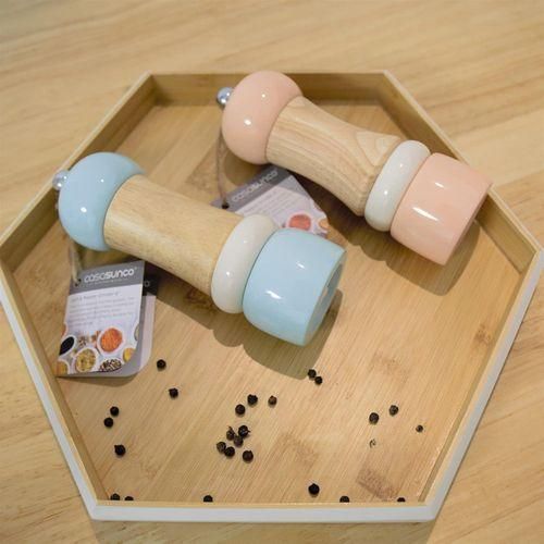 product_image_name-Generic-Modern Wood and Ceramic Manual Salt and Pepper Grinder Set - Multicolor-2