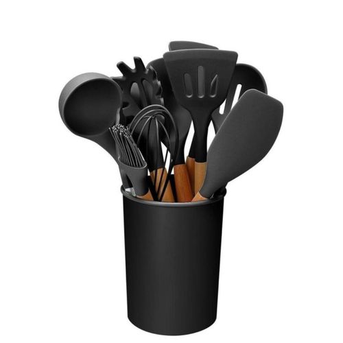 product_image_name-Generic-Non Sticky Silcon 12Pcs Kitchen Accessories Cooking Spoons - Multi color-4