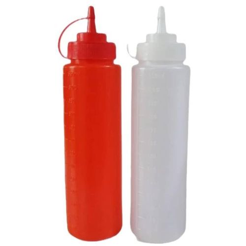 product_image_name-Generic-2 Pcs Plastic Squeeze Dispenser Vinegar Oil Tomato Sauce  Bottles - Multi-colour.-2