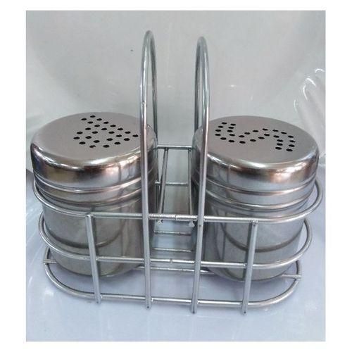 product_image_name-Generic-2 Pieces Stainless Steel Salt Pepper Spices Shakers - Silver-1