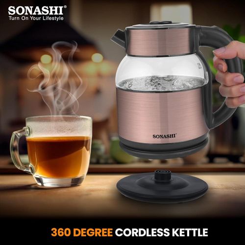 product_image_name-Sonashi-1.8L Cordless Kettle with Boil-Dry Protection, 360° Rotation with Concealed Heating Element, Auto Off When Water Boils with Light Indicator, Kettle for Tea, Water, Noodles, 1500W SKT-1812  -Multi-3