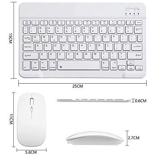 product_image_name-Generic-Wireless Bluetooth Keyboard And Mouse Set Rechargeable  - White-1