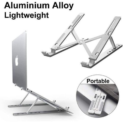 product_image_name-Generic-Metal Foldable Adjustable Height Laptop Stand - Silver-2