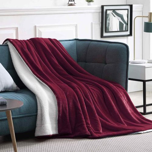 Shop Super Soft Double sided Fleece Throw Blanket Maroon Jumia Uganda