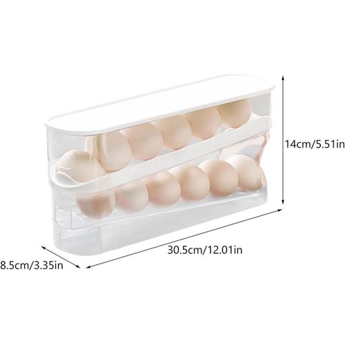 product_image_name-Generic-12Pcs Double Layer Egg Storage Box - Rolling Countertop Egg Holder,12 Grid Automatically Egg Container, Fridge Egg Dispenser Space Saving Egg Fridge Tray for Refrigerator Countertop Cabinet  Multicolor-4
